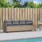 vidaXL Sonnenliege mit Kissen Beige Poly Rattan vidaXL Sonnenliege mit Kissen Beige Poly Rattan
