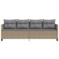 vidaXL Sonnenliege mit Kissen Beige Poly Rattan vidaXL Sonnenliege mit Kissen Beige Poly Rattan