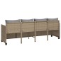 vidaXL Sonnenliege mit Kissen Beige Poly Rattan vidaXL Sonnenliege mit Kissen Beige Poly Rattan