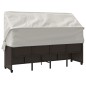 vidaXL Sonnenliege mit Dach und Kissen Braun Poly Rattan vidaXL Sonnenliege mit Dach und Kissen Braun Poly Rattan
