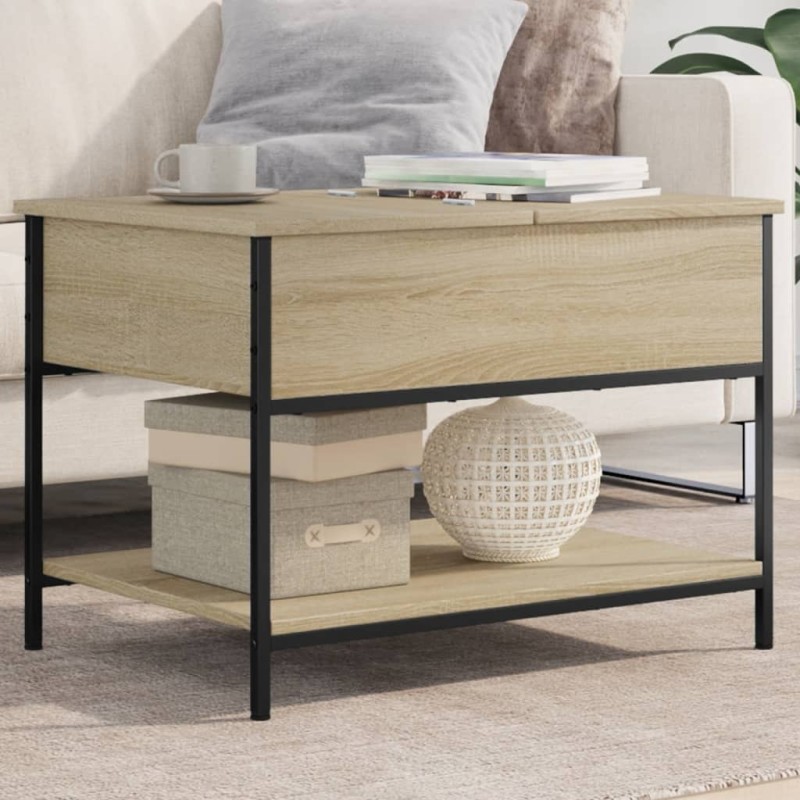 vidaXL Couchtisch Sonoma-Eiche 70x50x50 cm Holzwerkstoff und Metall vidaXL Couchtisch Sonoma-Eiche 70x50x50 cm Holzwerkstoff und Metall