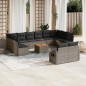 vidaXL 13-tlg. Garten-Sofagarnitur mit Kissen Grau Poly Rattan vidaXL 13-tlg. Garten-Sofagarnitur mit Kissen Grau Poly Rattan