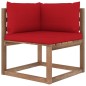 Outdoor-Ecksofa Paletten mit Kissen in Rot Outdoor-Ecksofa Paletten mit Kissen in Rot