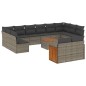 vidaXL 13-tlg. Garten-Sofagarnitur mit Kissen Grau Poly Rattan vidaXL 13-tlg. Garten-Sofagarnitur mit Kissen Grau Poly Rattan