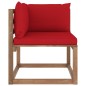 Outdoor-Ecksofa Paletten mit Kissen in Rot Outdoor-Ecksofa Paletten mit Kissen in Rot