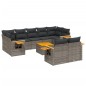 vidaXL 10-tlg. Garten-Sofagarnitur mit Kissen Grau Poly Rattan vidaXL 10-tlg. Garten-Sofagarnitur mit Kissen Grau Poly Rattan