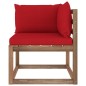 Outdoor-Ecksofa Paletten mit Kissen in Rot Outdoor-Ecksofa Paletten mit Kissen in Rot