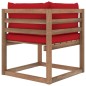 Outdoor-Ecksofa Paletten mit Kissen in Rot Outdoor-Ecksofa Paletten mit Kissen in Rot