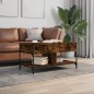 vidaXL Couchtisch Räuchereiche 100x50x50 cm Holzwerkstoff und Metall vidaXL Couchtisch Räuchereiche 100x50x50 cm Holzwerkstoff und Metall