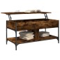 vidaXL Couchtisch Räuchereiche 100x50x50 cm Holzwerkstoff und Metall vidaXL Couchtisch Räuchereiche 100x50x50 cm Holzwerkstoff und Metall