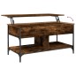 vidaXL Couchtisch Räuchereiche 100x50x50 cm Holzwerkstoff und Metall vidaXL Couchtisch Räuchereiche 100x50x50 cm Holzwerkstoff und Metall