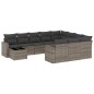 vidaXL 11-tlg. Garten-Sofagarnitur mit Kissen Grau Poly Rattan vidaXL 11-tlg. Garten-Sofagarnitur mit Kissen Grau Poly Rattan