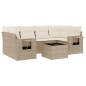 vidaXL 7-tlg. Garten-Sofagarnitur mit Kissen Beige Poly Rattan vidaXL 7-tlg. Garten-Sofagarnitur mit Kissen Beige Poly Rattan