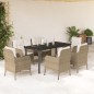 vidaXL 7-tlg. Garten-Essgruppe mit Kissen Beige Poly Rattan vidaXL 7-tlg. Garten-Essgruppe mit Kissen Beige Poly Rattan