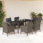 vidaXL 7-tlg. Garten-Essgruppe mit Kissen Grau Poly Rattan vidaXL 7-tlg. Garten-Essgruppe mit Kissen Grau Poly Rattan