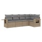 vidaXL 5-tlg. Garten-Sofagarnitur mit Kissen Beige Poly Rattan vidaXL 5-tlg. Garten-Sofagarnitur mit Kissen Beige Poly Rattan