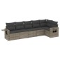 vidaXL 6-tlg. Garten-Sofagarnitur mit Kissen Grau Poly Rattan vidaXL 6-tlg. Garten-Sofagarnitur mit Kissen Grau Poly Rattan