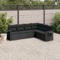 vidaXL 6-tlg. Garten-Sofagarnitur mit Kissen Schwarz Poly Rattan vidaXL 6-tlg. Garten-Sofagarnitur mit Kissen Schwarz Poly Rattan