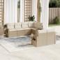 vidaXL 7-tlg. Garten-Sofagarnitur mit Kissen Beige Poly Rattan vidaXL 7-tlg. Garten-Sofagarnitur mit Kissen Beige Poly Rattan