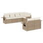 vidaXL 7-tlg. Garten-Sofagarnitur mit Kissen Beige Poly Rattan vidaXL 7-tlg. Garten-Sofagarnitur mit Kissen Beige Poly Rattan