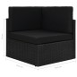 6-tlg. Garten-Lounge-Set mit Kissen Schwarz Poly Rattan 6-tlg. Garten-Lounge-Set mit Kissen Schwarz Poly Rattan