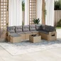 vidaXL 9-tlg. Garten-Sofagarnitur mit Kissen Beige Poly Rattan vidaXL 9-tlg. Garten-Sofagarnitur mit Kissen Beige Poly Rattan
