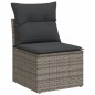 vidaXL 9-tlg. Garten-Sofagarnitur mit Kissen Grau Poly Rattan vidaXL 9-tlg. Garten-Sofagarnitur mit Kissen Grau Poly Rattan