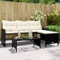 vidaXL Gartensofa in L-Form mit Tisch und Kissen Schwarz Poly Rattan vidaXL Gartensofa in L-Form mit Tisch und Kissen Schwarz Poly Rattan