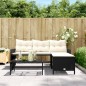 vidaXL Gartensofa in L-Form mit Tisch und Kissen Schwarz Poly Rattan vidaXL Gartensofa in L-Form mit Tisch und Kissen Schwarz Poly Rattan
