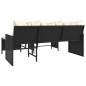 vidaXL Gartensofa in L-Form mit Tisch und Kissen Schwarz Poly Rattan vidaXL Gartensofa in L-Form mit Tisch und Kissen Schwarz Poly Rattan