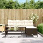 vidaXL Gartensofa in L-Form mit Tisch und Kissen Braun Poly Rattan vidaXL Gartensofa in L-Form mit Tisch und Kissen Braun Poly Rattan