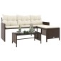 vidaXL Gartensofa in L-Form mit Tisch und Kissen Braun Poly Rattan vidaXL Gartensofa in L-Form mit Tisch und Kissen Braun Poly Rattan