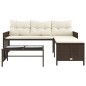 vidaXL Gartensofa in L-Form mit Tisch und Kissen Braun Poly Rattan vidaXL Gartensofa in L-Form mit Tisch und Kissen Braun Poly Rattan