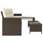 vidaXL Gartensofa in L-Form mit Tisch und Kissen Braun Poly Rattan vidaXL Gartensofa in L-Form mit Tisch und Kissen Braun Poly Rattan