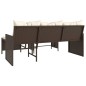 vidaXL Gartensofa in L-Form mit Tisch und Kissen Braun Poly Rattan vidaXL Gartensofa in L-Form mit Tisch und Kissen Braun Poly Rattan