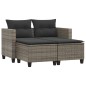 vidaXL Gartensofa 2-Sitzer mit Hockern Grau Poly Rattan vidaXL Gartensofa 2-Sitzer mit Hockern Grau Poly Rattan
