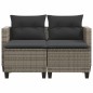 vidaXL Gartensofa 2-Sitzer mit Hockern Grau Poly Rattan vidaXL Gartensofa 2-Sitzer mit Hockern Grau Poly Rattan