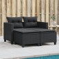 vidaXL Gartensofa 2-Sitzer mit Hockern Schwarz Poly Rattan vidaXL Gartensofa 2-Sitzer mit Hockern Schwarz Poly Rattan
