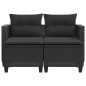 vidaXL Gartensofa 2-Sitzer mit Hockern Schwarz Poly Rattan vidaXL Gartensofa 2-Sitzer mit Hockern Schwarz Poly Rattan