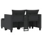 vidaXL Gartensofa 2-Sitzer mit Hockern Schwarz Poly Rattan vidaXL Gartensofa 2-Sitzer mit Hockern Schwarz Poly Rattan