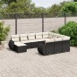 vidaXL 11-tlg. Garten-Sofagarnitur mit Kissen Schwarz Poly Rattan vidaXL 11-tlg. Garten-Sofagarnitur mit Kissen Schwarz Poly Rattan