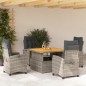 vidaXL 5-tlg. Garten-Essgruppe mit Kissen Grau Poly Rattan vidaXL 5-tlg. Garten-Essgruppe mit Kissen Grau Poly Rattan