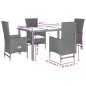 vidaXL 5-tlg. Garten-Essgruppe mit Kissen Beige Poly Rattan vidaXL 5-tlg. Garten-Essgruppe mit Kissen Beige Poly Rattan
