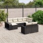 vidaXL 10-tlg. Garten-Sofagarnitur mit Kissen Schwarz Poly Rattan vidaXL 10-tlg. Garten-Sofagarnitur mit Kissen Schwarz Poly Rattan