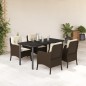 vidaXL 5-tlg. Garten-Essgruppe mit Kissen Braun Poly Rattan vidaXL 5-tlg. Garten-Essgruppe mit Kissen Braun Poly Rattan