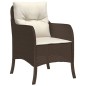 vidaXL 5-tlg. Garten-Essgruppe mit Kissen Braun Poly Rattan vidaXL 5-tlg. Garten-Essgruppe mit Kissen Braun Poly Rattan