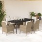 vidaXL 7-tlg. Garten-Essgruppe mit Kissen Beige Poly Rattan vidaXL 7-tlg. Garten-Essgruppe mit Kissen Beige Poly Rattan