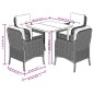 vidaXL 5-tlg. Garten-Essgruppe mit Kissen Beige Poly Rattan vidaXL 5-tlg. Garten-Essgruppe mit Kissen Beige Poly Rattan