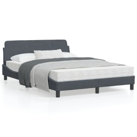 vidaXL Bettgestell ohne Matratze Dunkelgrau 140x190 cm Samt
