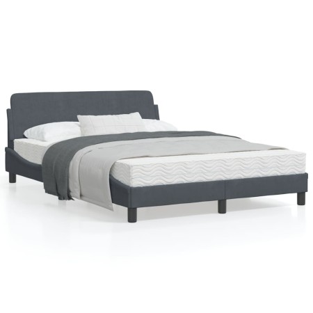 vidaXL Bettgestell ohne Matratze Dunkelgrau 140x190 cm Samt